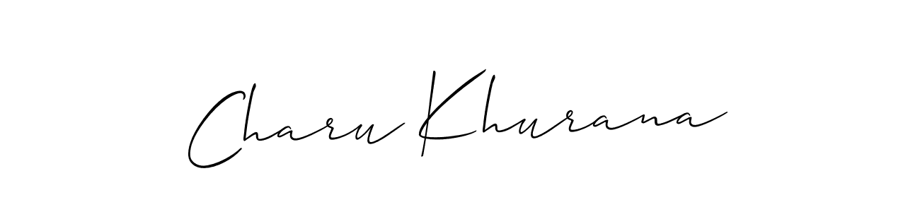 Charu Khurana stylish signature style. Best Handwritten Sign (Allison_Script) for my name. Handwritten Signature Collection Ideas for my name Charu Khurana. Charu Khurana signature style 2 images and pictures png