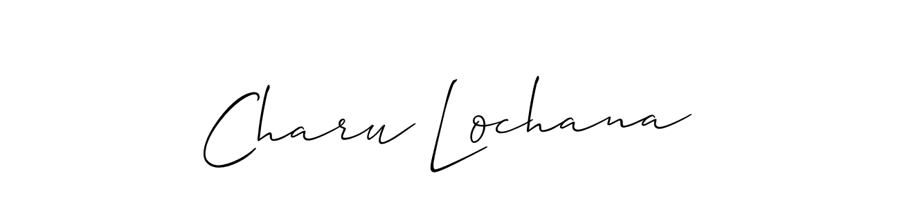 Allison_Script is a professional signature style that is perfect for those who want to add a touch of class to their signature. It is also a great choice for those who want to make their signature more unique. Get Charu Lochana name to fancy signature for free. Charu Lochana signature style 2 images and pictures png