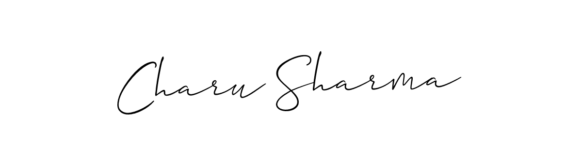 It looks lik you need a new signature style for name Charu Sharma. Design unique handwritten (Allison_Script) signature with our free signature maker in just a few clicks. Charu Sharma signature style 2 images and pictures png