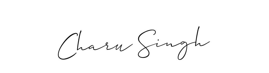 Allison_Script is a professional signature style that is perfect for those who want to add a touch of class to their signature. It is also a great choice for those who want to make their signature more unique. Get Charu Singh name to fancy signature for free. Charu Singh signature style 2 images and pictures png