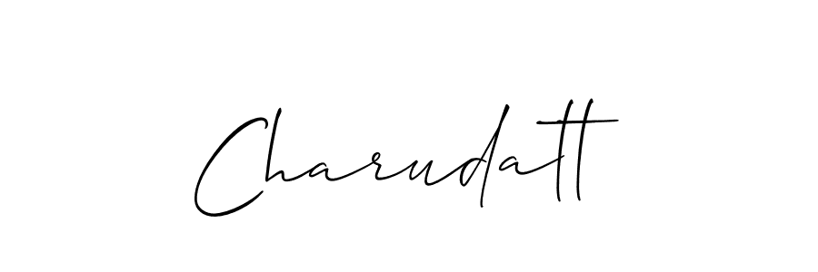 Make a beautiful signature design for name Charudatt. With this signature (Allison_Script) style, you can create a handwritten signature for free. Charudatt signature style 2 images and pictures png