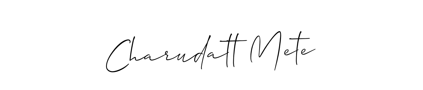 Design your own signature with our free online signature maker. With this signature software, you can create a handwritten (Allison_Script) signature for name Charudatt Mete. Charudatt Mete signature style 2 images and pictures png