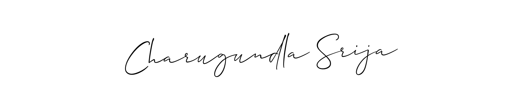 Use a signature maker to create a handwritten signature online. With this signature software, you can design (Allison_Script) your own signature for name Charugundla Srija. Charugundla Srija signature style 2 images and pictures png