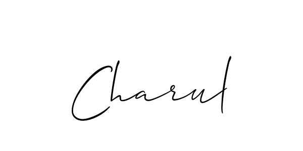 Allison_Script is a professional signature style that is perfect for those who want to add a touch of class to their signature. It is also a great choice for those who want to make their signature more unique. Get Charul name to fancy signature for free. Charul signature style 2 images and pictures png