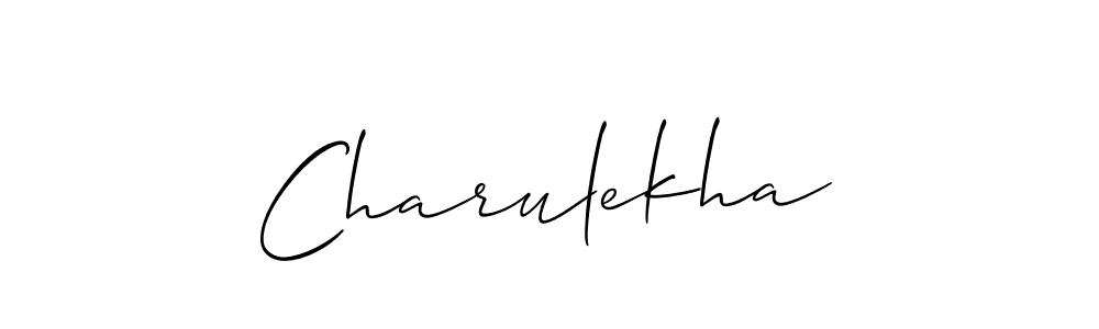 if you are searching for the best signature style for your name Charulekha. so please give up your signature search. here we have designed multiple signature styles  using Allison_Script. Charulekha signature style 2 images and pictures png