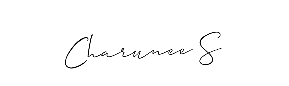 It looks lik you need a new signature style for name Charunee S. Design unique handwritten (Allison_Script) signature with our free signature maker in just a few clicks. Charunee S signature style 2 images and pictures png