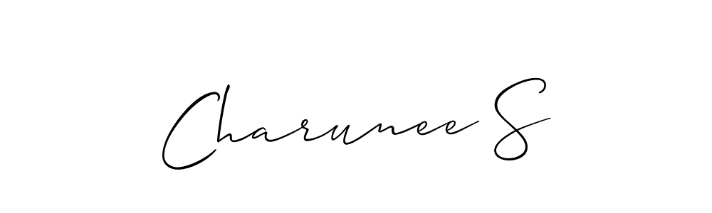 It looks lik you need a new signature style for name Charunee S. Design unique handwritten (Allison_Script) signature with our free signature maker in just a few clicks. Charunee S signature style 2 images and pictures png