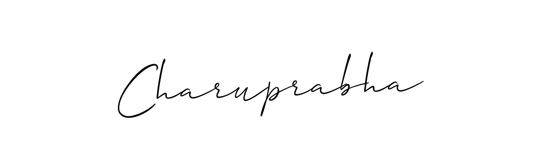 Also You can easily find your signature by using the search form. We will create Charuprabha name handwritten signature images for you free of cost using Allison_Script sign style. Charuprabha signature style 2 images and pictures png