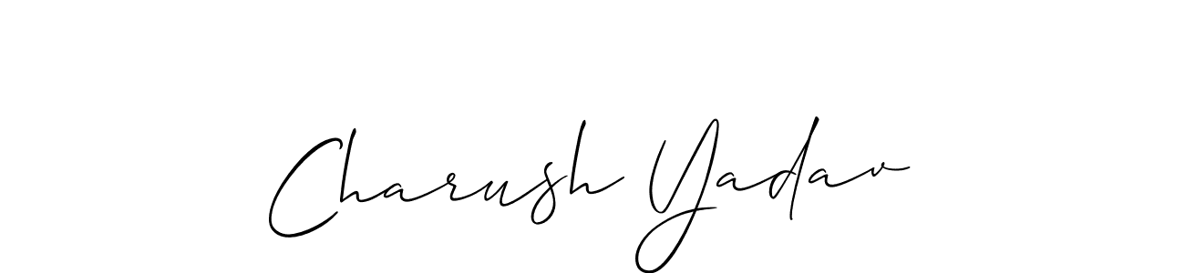 The best way (Allison_Script) to make a short signature is to pick only two or three words in your name. The name Charush Yadav include a total of six letters. For converting this name. Charush Yadav signature style 2 images and pictures png