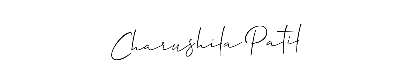 Also You can easily find your signature by using the search form. We will create Charushila Patil name handwritten signature images for you free of cost using Allison_Script sign style. Charushila Patil signature style 2 images and pictures png