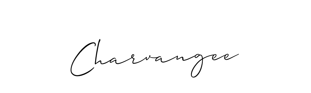 The best way (Allison_Script) to make a short signature is to pick only two or three words in your name. The name Charvangee include a total of six letters. For converting this name. Charvangee signature style 2 images and pictures png