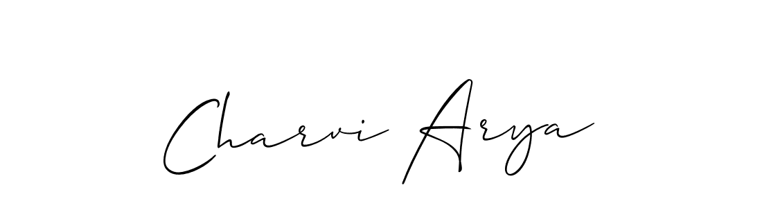 The best way (Allison_Script) to make a short signature is to pick only two or three words in your name. The name Charvi Arya include a total of six letters. For converting this name. Charvi Arya signature style 2 images and pictures png