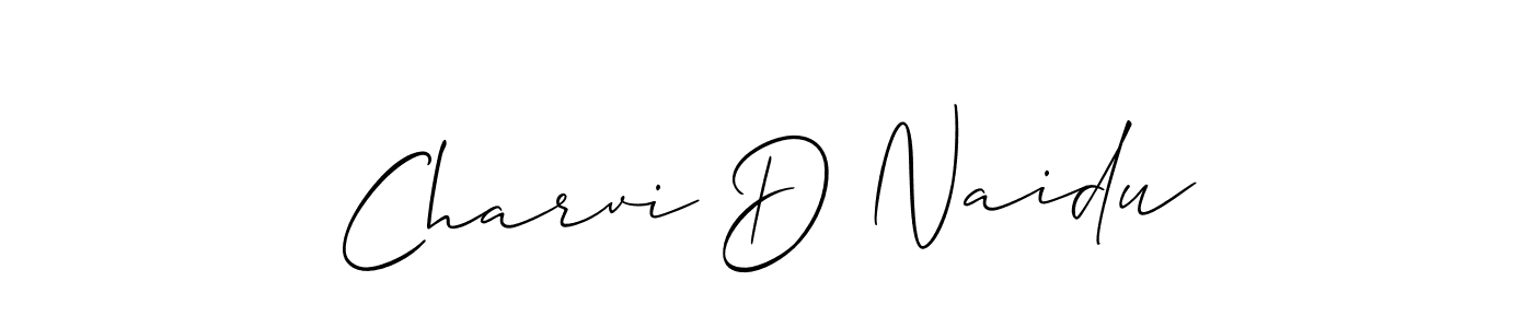Also You can easily find your signature by using the search form. We will create Charvi D Naidu name handwritten signature images for you free of cost using Allison_Script sign style. Charvi D Naidu signature style 2 images and pictures png