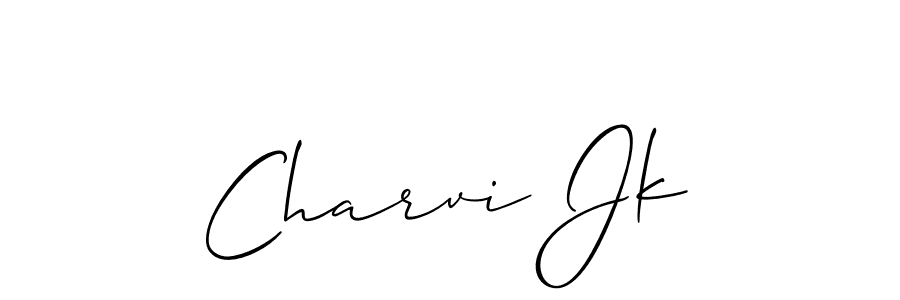 Make a beautiful signature design for name Charvi Jk. With this signature (Allison_Script) style, you can create a handwritten signature for free. Charvi Jk signature style 2 images and pictures png