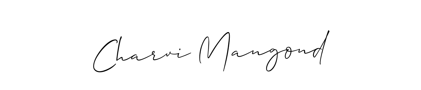 Design your own signature with our free online signature maker. With this signature software, you can create a handwritten (Allison_Script) signature for name Charvi Mangond. Charvi Mangond signature style 2 images and pictures png