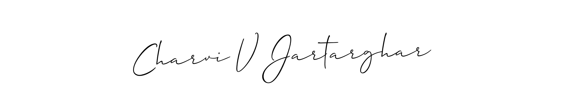 if you are searching for the best signature style for your name Charvi V Jartarghar. so please give up your signature search. here we have designed multiple signature styles  using Allison_Script. Charvi V Jartarghar signature style 2 images and pictures png