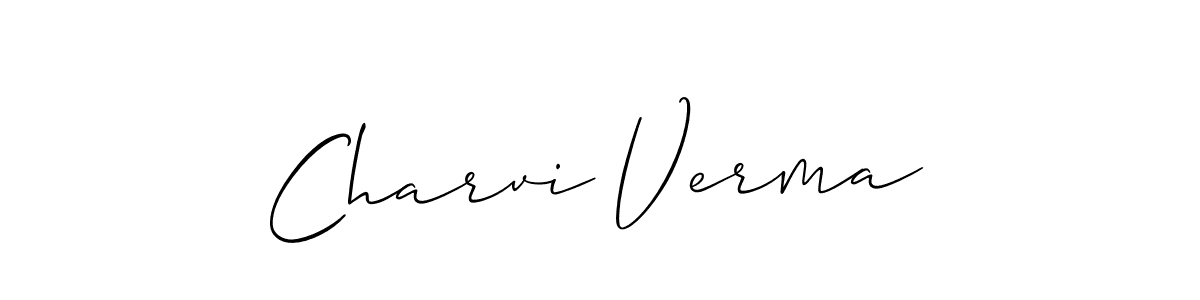 Similarly Allison_Script is the best handwritten signature design. Signature creator online .You can use it as an online autograph creator for name Charvi Verma. Charvi Verma signature style 2 images and pictures png