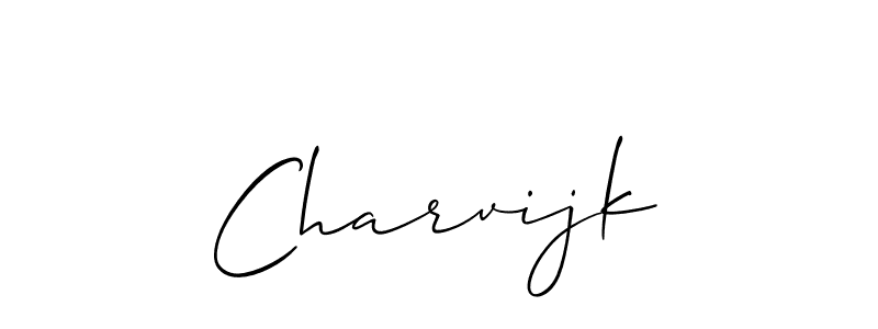 Use a signature maker to create a handwritten signature online. With this signature software, you can design (Allison_Script) your own signature for name Charvijk. Charvijk signature style 2 images and pictures png