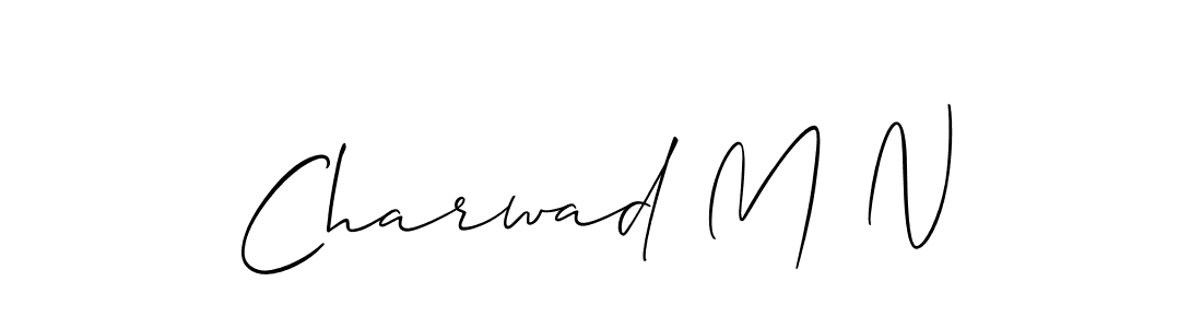 Charwad M N stylish signature style. Best Handwritten Sign (Allison_Script) for my name. Handwritten Signature Collection Ideas for my name Charwad M N. Charwad M N signature style 2 images and pictures png