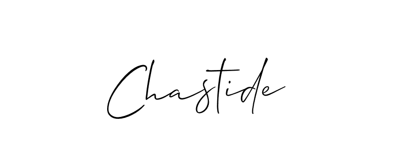 How to make Chastide signature? Allison_Script is a professional autograph style. Create handwritten signature for Chastide name. Chastide signature style 2 images and pictures png