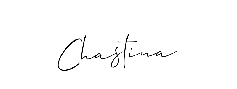 Make a beautiful signature design for name Chastina. With this signature (Allison_Script) style, you can create a handwritten signature for free. Chastina signature style 2 images and pictures png