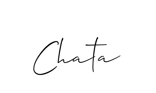 Design your own signature with our free online signature maker. With this signature software, you can create a handwritten (Allison_Script) signature for name Chata. Chata signature style 2 images and pictures png