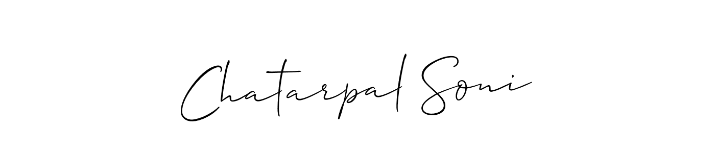 How to make Chatarpal Soni name signature. Use Allison_Script style for creating short signs online. This is the latest handwritten sign. Chatarpal Soni signature style 2 images and pictures png
