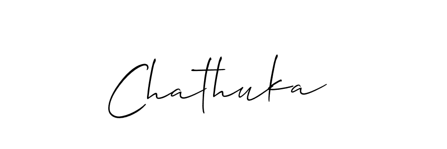 How to make Chathuka  name signature. Use Allison_Script style for creating short signs online. This is the latest handwritten sign. Chathuka  signature style 2 images and pictures png