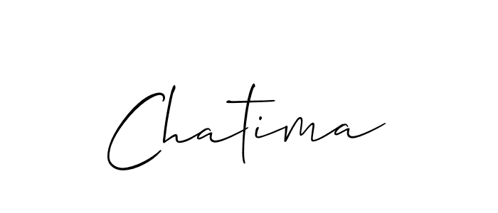 The best way (Allison_Script) to make a short signature is to pick only two or three words in your name. The name Chatima include a total of six letters. For converting this name. Chatima signature style 2 images and pictures png