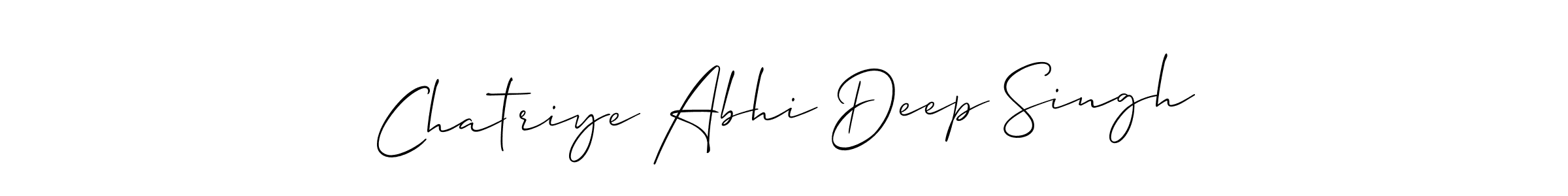 How to make Chatriye Abhi Deep Singh name signature. Use Allison_Script style for creating short signs online. This is the latest handwritten sign. Chatriye Abhi Deep Singh signature style 2 images and pictures png