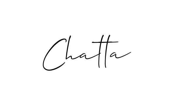 The best way (Allison_Script) to make a short signature is to pick only two or three words in your name. The name Chatta include a total of six letters. For converting this name. Chatta signature style 2 images and pictures png