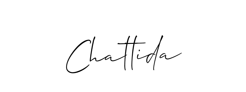 Design your own signature with our free online signature maker. With this signature software, you can create a handwritten (Allison_Script) signature for name Chattida. Chattida signature style 2 images and pictures png