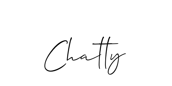 Use a signature maker to create a handwritten signature online. With this signature software, you can design (Allison_Script) your own signature for name Chatty. Chatty signature style 2 images and pictures png