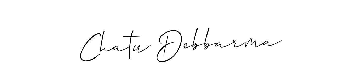 Allison_Script is a professional signature style that is perfect for those who want to add a touch of class to their signature. It is also a great choice for those who want to make their signature more unique. Get Chatu Debbarma name to fancy signature for free. Chatu Debbarma signature style 2 images and pictures png