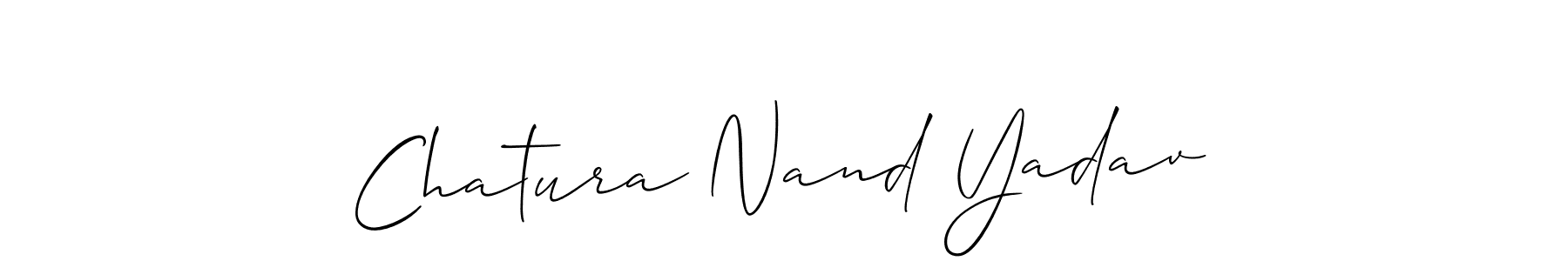 Chatura Nand Yadav stylish signature style. Best Handwritten Sign (Allison_Script) for my name. Handwritten Signature Collection Ideas for my name Chatura Nand Yadav. Chatura Nand Yadav signature style 2 images and pictures png