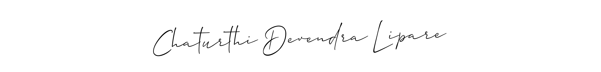 How to make Chaturthi Devendra Lipare name signature. Use Allison_Script style for creating short signs online. This is the latest handwritten sign. Chaturthi Devendra Lipare signature style 2 images and pictures png