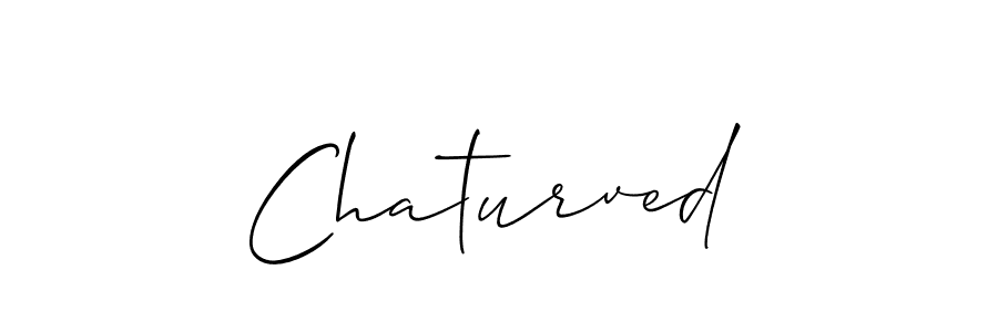 Design your own signature with our free online signature maker. With this signature software, you can create a handwritten (Allison_Script) signature for name Chaturved. Chaturved signature style 2 images and pictures png