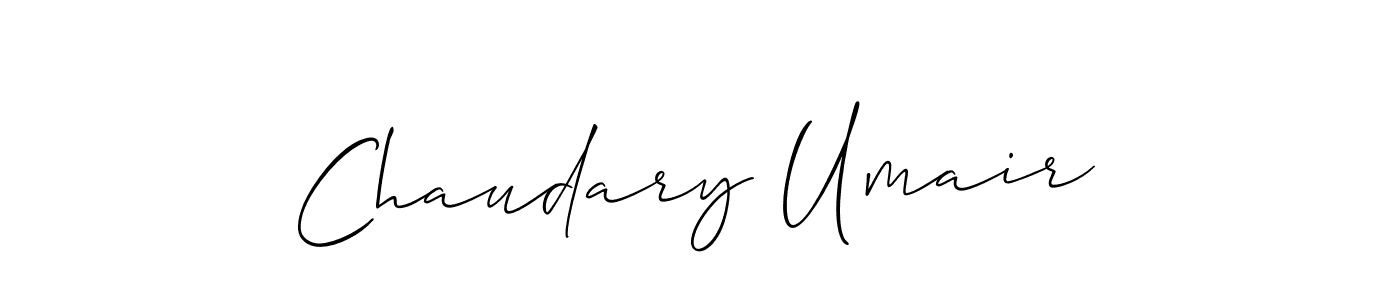 How to make Chaudary Umair name signature. Use Allison_Script style for creating short signs online. This is the latest handwritten sign. Chaudary Umair signature style 2 images and pictures png