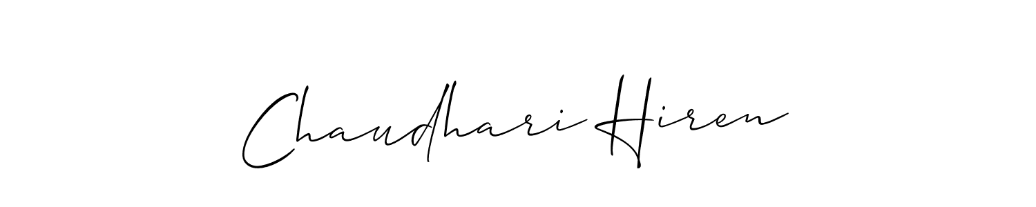 It looks lik you need a new signature style for name Chaudhari Hiren. Design unique handwritten (Allison_Script) signature with our free signature maker in just a few clicks. Chaudhari Hiren signature style 2 images and pictures png