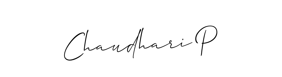 Create a beautiful signature design for name Chaudhari P. With this signature (Allison_Script) fonts, you can make a handwritten signature for free. Chaudhari P signature style 2 images and pictures png