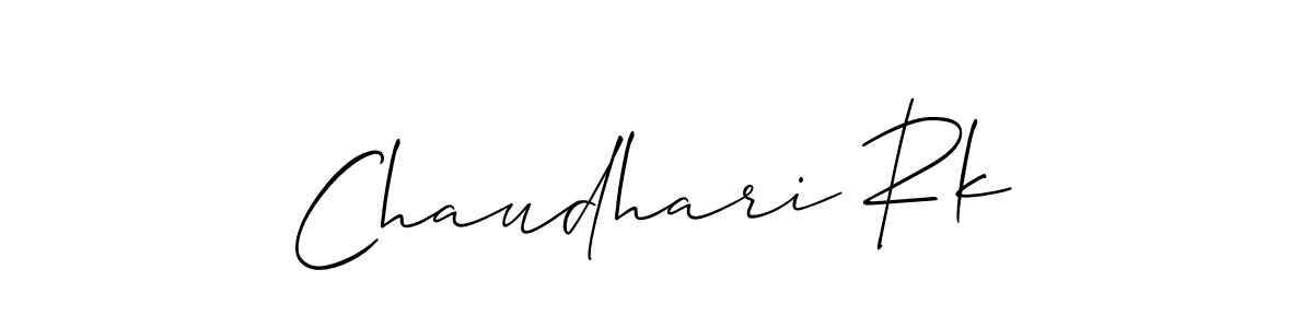 Design your own signature with our free online signature maker. With this signature software, you can create a handwritten (Allison_Script) signature for name Chaudhari Rk. Chaudhari Rk signature style 2 images and pictures png