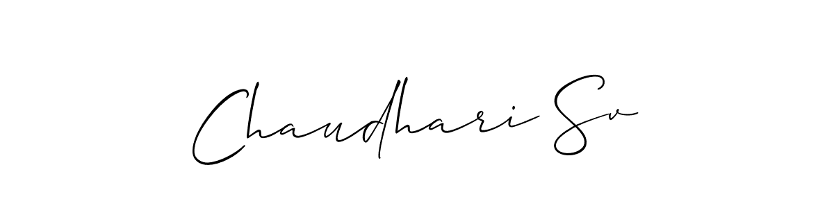 Chaudhari Sv stylish signature style. Best Handwritten Sign (Allison_Script) for my name. Handwritten Signature Collection Ideas for my name Chaudhari Sv. Chaudhari Sv signature style 2 images and pictures png