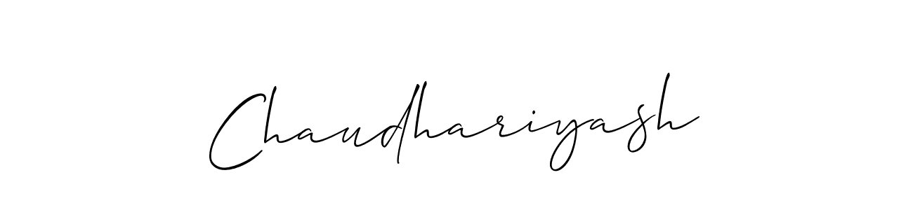 if you are searching for the best signature style for your name Chaudhariyash. so please give up your signature search. here we have designed multiple signature styles  using Allison_Script. Chaudhariyash signature style 2 images and pictures png