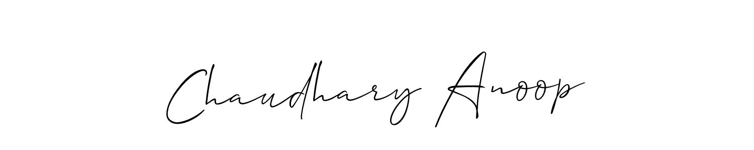 Create a beautiful signature design for name Chaudhary Anoop. With this signature (Allison_Script) fonts, you can make a handwritten signature for free. Chaudhary Anoop signature style 2 images and pictures png