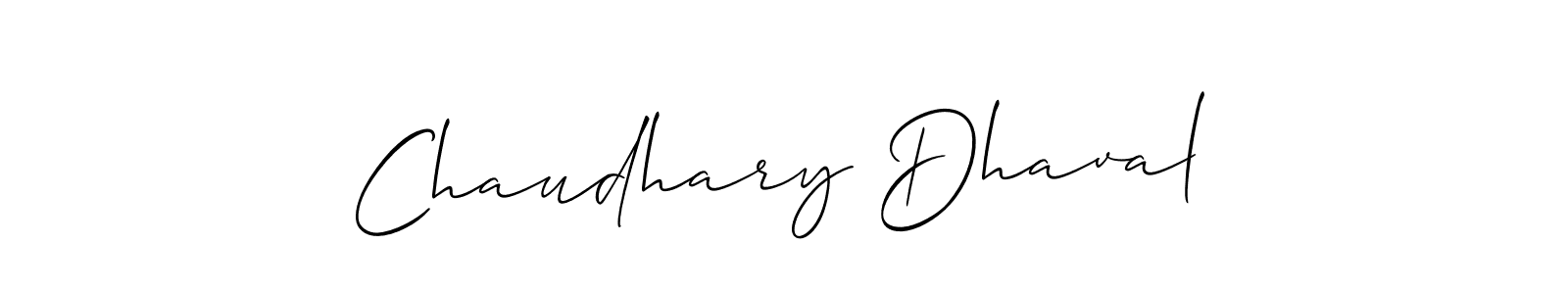 How to make Chaudhary Dhaval signature? Allison_Script is a professional autograph style. Create handwritten signature for Chaudhary Dhaval name. Chaudhary Dhaval signature style 2 images and pictures png