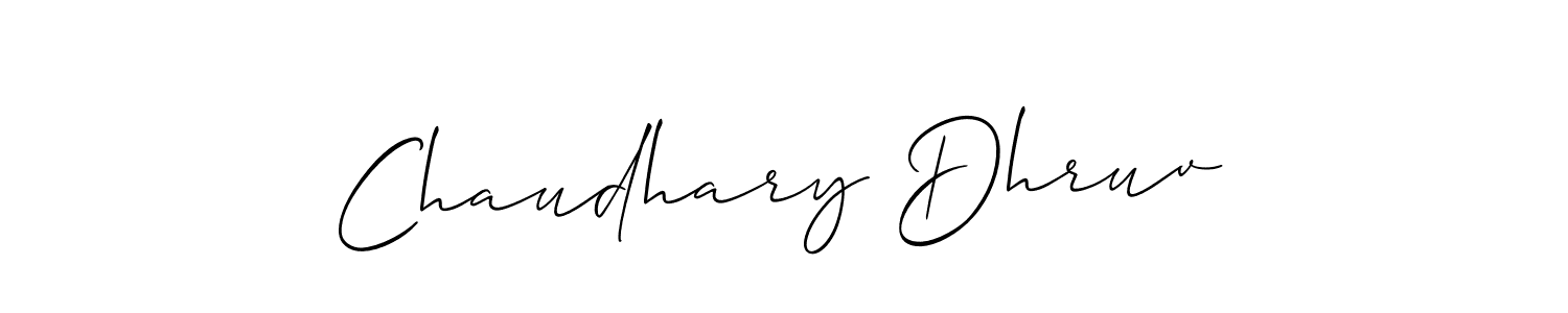 How to make Chaudhary Dhruv signature? Allison_Script is a professional autograph style. Create handwritten signature for Chaudhary Dhruv name. Chaudhary Dhruv signature style 2 images and pictures png