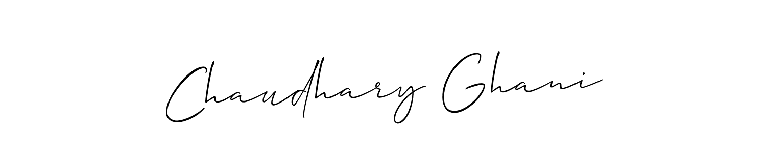 Use a signature maker to create a handwritten signature online. With this signature software, you can design (Allison_Script) your own signature for name Chaudhary Ghani. Chaudhary Ghani signature style 2 images and pictures png