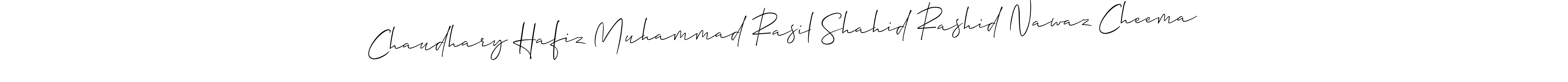 Use a signature maker to create a handwritten signature online. With this signature software, you can design (Allison_Script) your own signature for name Chaudhary Hafiz Muhammad Rasil Shahid Rashid Nawaz Cheema. Chaudhary Hafiz Muhammad Rasil Shahid Rashid Nawaz Cheema signature style 2 images and pictures png