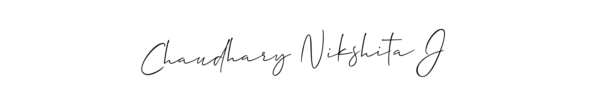 Chaudhary Nikshita J stylish signature style. Best Handwritten Sign (Allison_Script) for my name. Handwritten Signature Collection Ideas for my name Chaudhary Nikshita J. Chaudhary Nikshita J signature style 2 images and pictures png