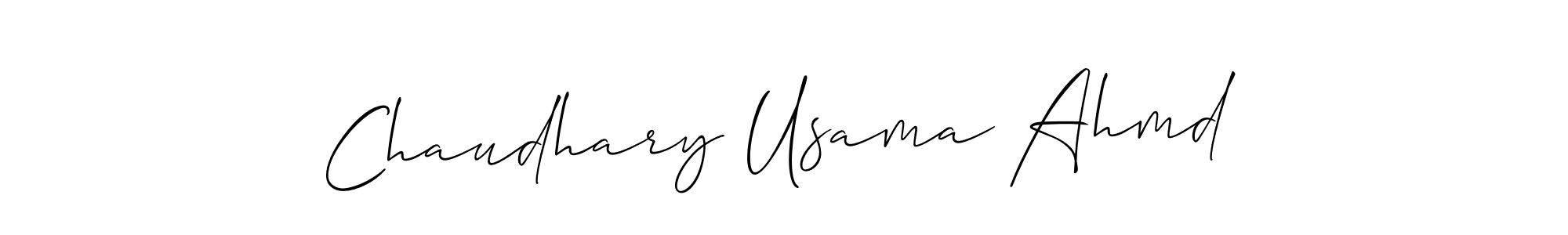 Make a beautiful signature design for name Chaudhary Usama Ahmd. With this signature (Allison_Script) style, you can create a handwritten signature for free. Chaudhary Usama Ahmd signature style 2 images and pictures png